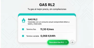 Todo sobre la tarifa de gas Niba RL2 para hogares en 2025 4 Tarifa de gas RL2 de Niba 2025 para hogares, mostrando costos de término fijo de 11,30 €/mes y variable de 0,068 €/kWh para consumos entre 5000 y 1500 kWh anuales.