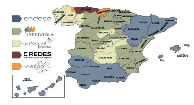 Mapa de la zona de actuaci&oacute;n de Viesgo Distribuci&oacute;n